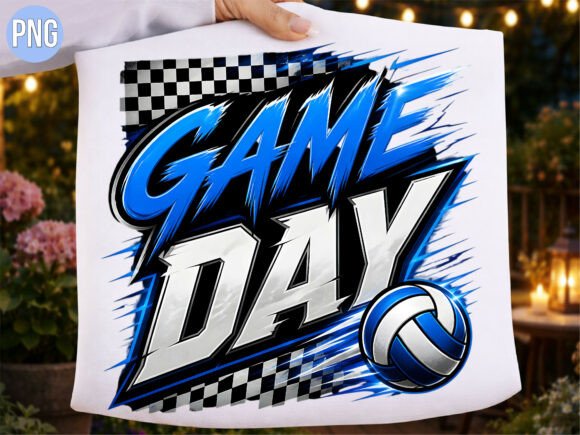 Blue Volleyball Game Day Sport PNG Design