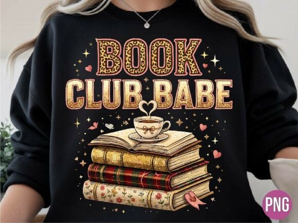 Book Club Babe Leopard PNG Design