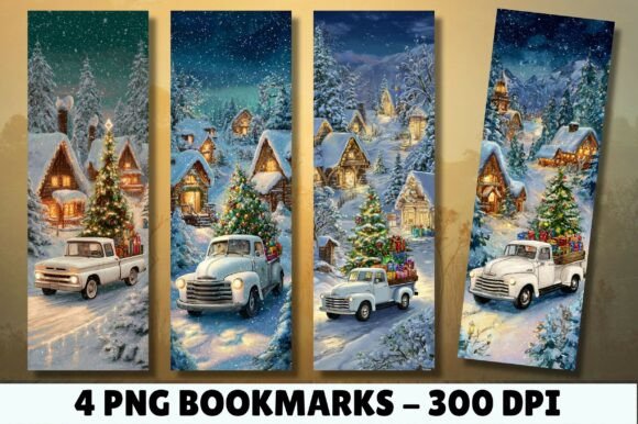 Christmas White Truck Winter Bookmark: A Festive Digital Asset for Readers and Creators