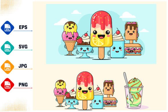 Cute Kawaii Ice Cream Popsicle Bundle