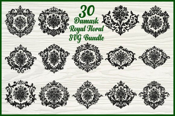 Damask Royal Floral SVG Bundle