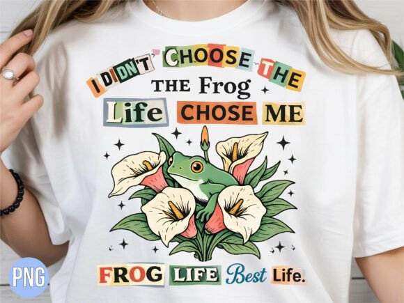 Elevating Your Creative Portfolio with the Frog Life Chose Me Retro Floral PNG