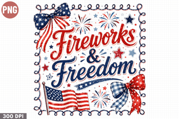 Fireworks and Freedom 4th PNG: Elevate Your Sublimation Projects
