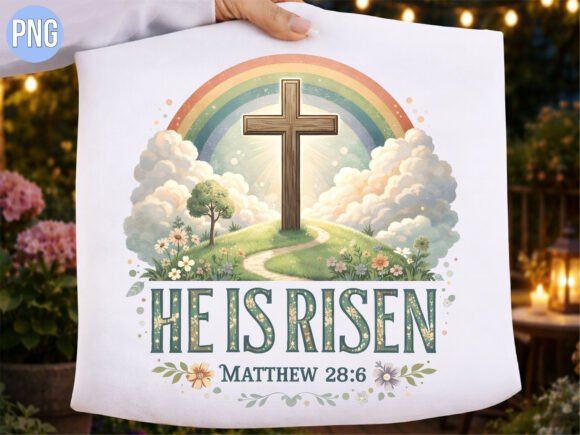 He is Risen Easter Cross Christian PNG: A Digital Asset for Faith-Based Creativity