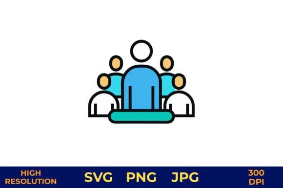 Integrating the Flat Design Team Meeting Icon Vector into Professional Workflows