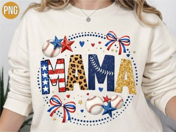 Patriotic Baseball Mama 4th of July PNG: Integrating High-Quality Digital Assets into Your Creative Workflow
