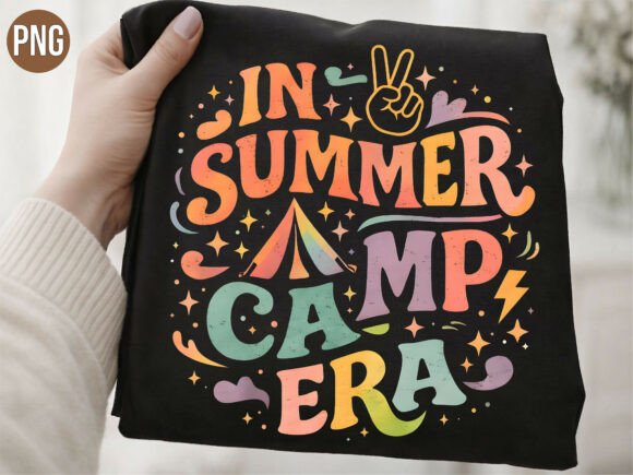 Retro Summer Camp Era Graphic PNG