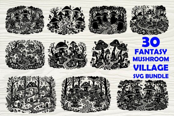 Strategic Design Assets: Leveraging the Fantasy Mushroom Village SVG Bundle for Brand Differentiation
