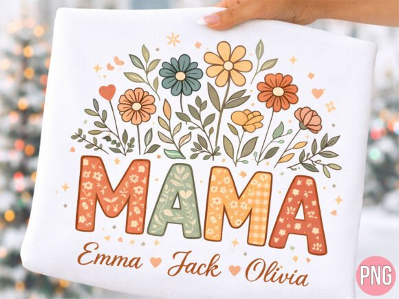 Unlocking Creative Potential with the Retro Floral Mama Custom Name PNG Shirt Design