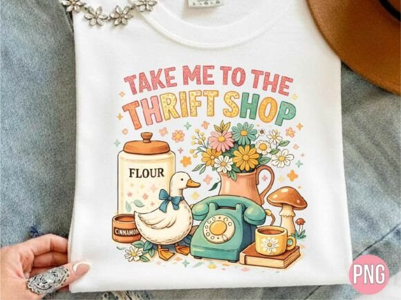 Vintage Retro Thrift Shop Duck Shirt PNG: A Creative Asset for Modern Designers